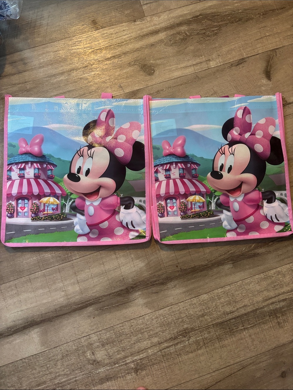 Set of 2 Minnie Mouse Pink Kids Tote Bag - Disney- Vinyl